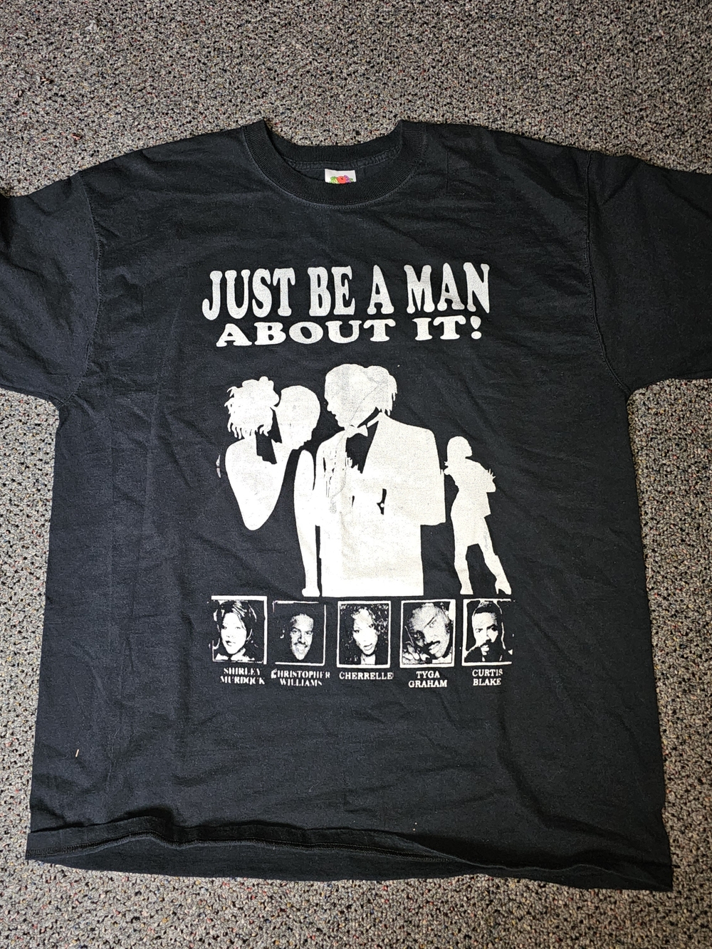 Y2K Toni Braxton Just Be a Man About It! Graphic Tee - Black